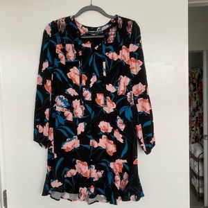 Adorable black floral mini dress